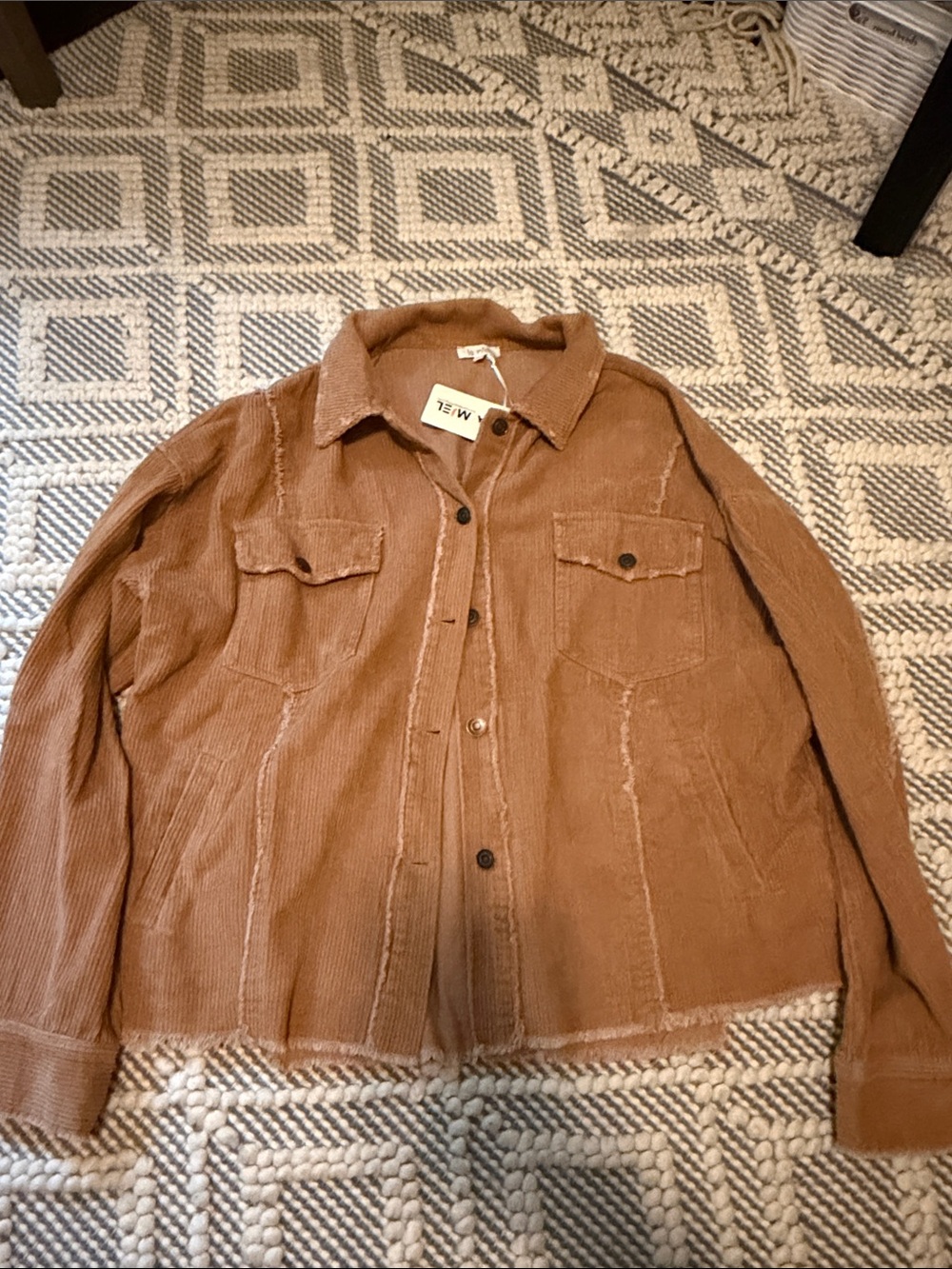 LA MIEL Tan Corduroy Button-Front Jacket